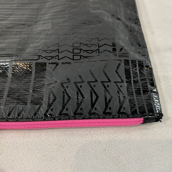 M.A.C. MAC Cosmetics Bag Black Pink Pouch 7.5" x 6" Makeup Jewelry Travel Zip - Picture 8 of 12